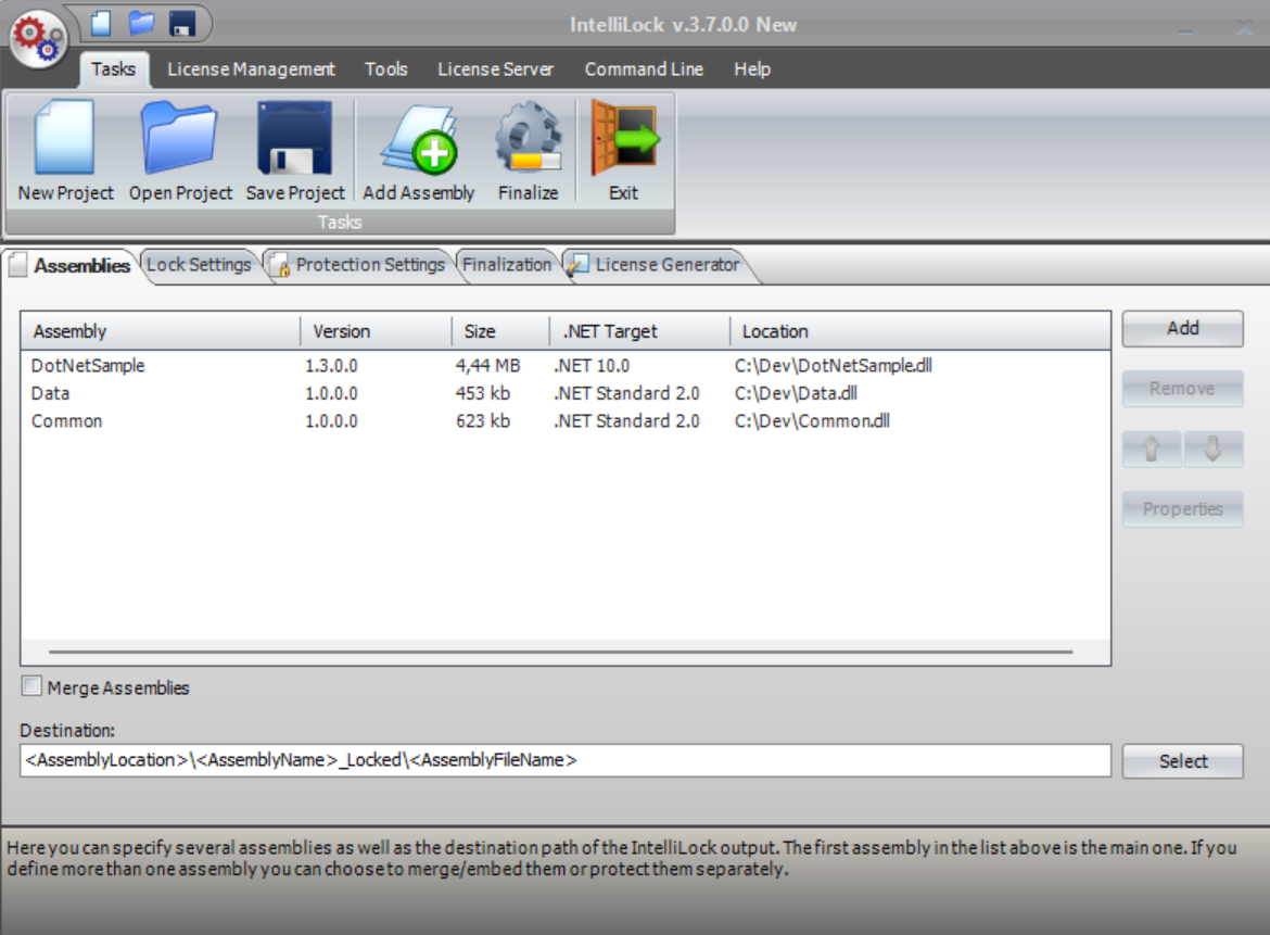 Overview of the IntelliLock user interface
