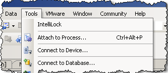 IntelliLock command in the Visual Studio Tools menu