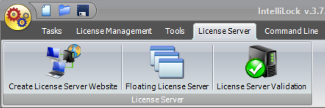 IntelliLock License Server tab